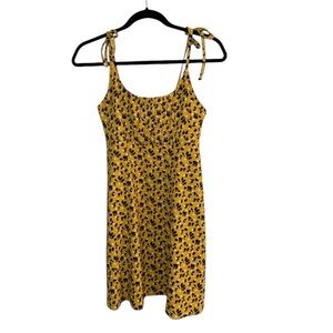 Topshop Mustard Yellow Floral‎ Mini Dress- 6